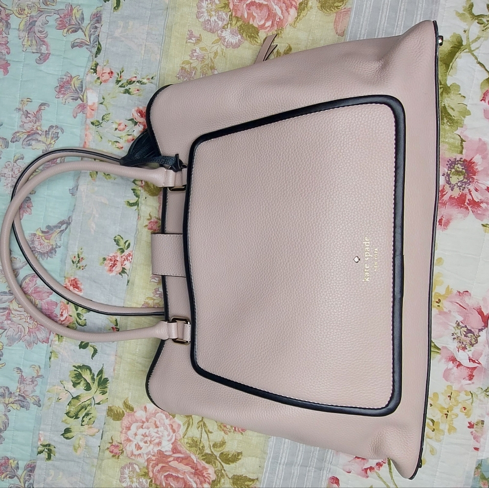 Kate Spade large satchel beige and black
